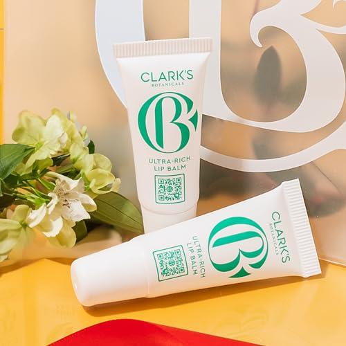 Clark\'s Botanicals Clark\'s Botanicals Travel Size Mini Ultra Rich Lip Balm: Plumping Moisturizer with Collagen and Shea, Mango & Avocado Butter + Vitamin E, Stimulating Organic Lip Treatment | 0.14 fl oz (Pack of 2)