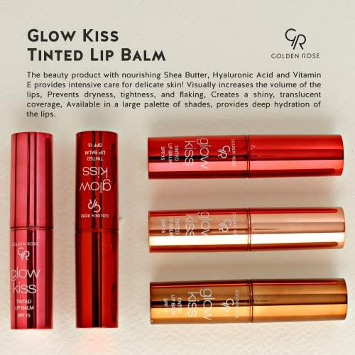 Golden Rose Golden Rose Cosmetics Glow Kiss Tinted Lip Balm with SPF15, Vegan Formula (Choco Cake)