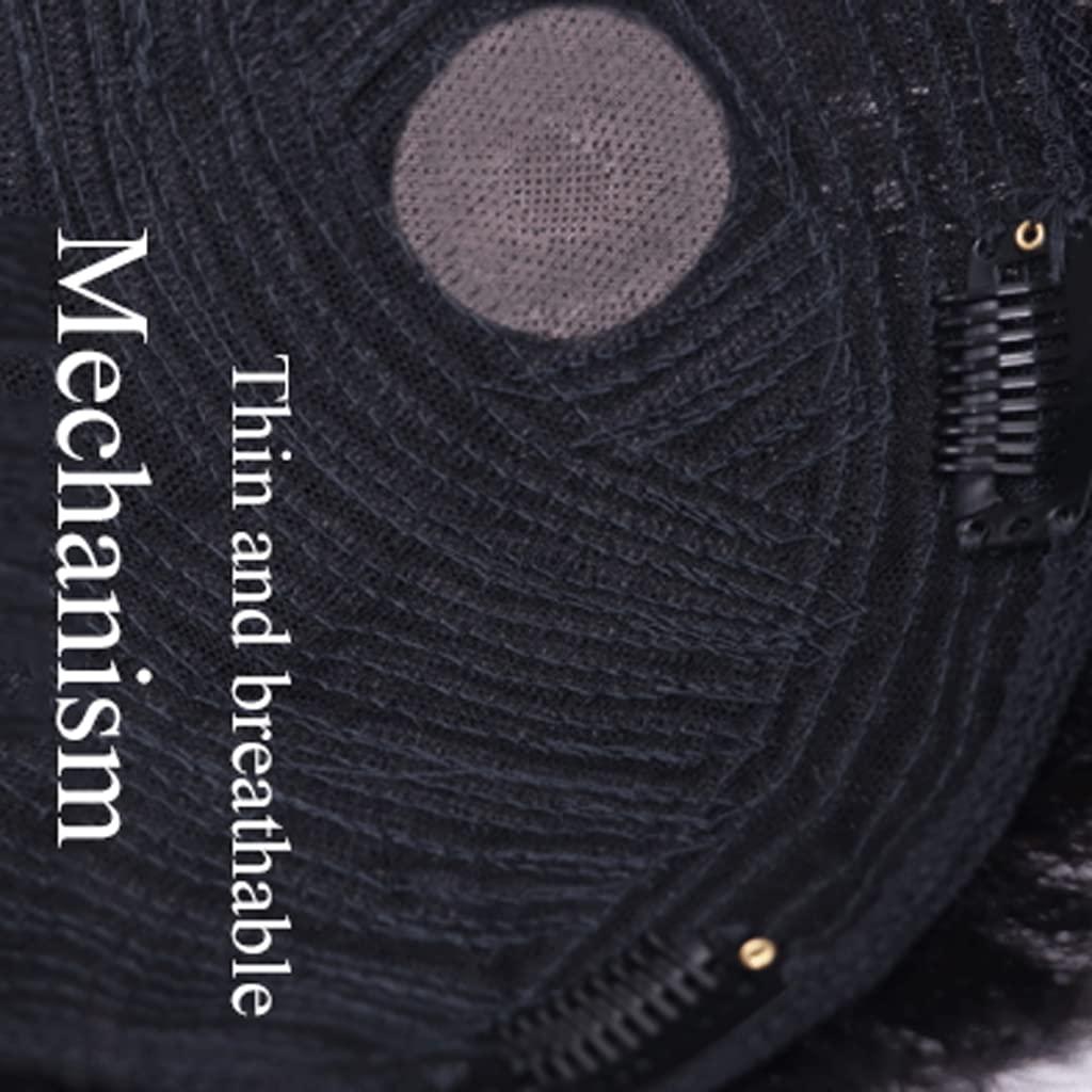 SOBOUR SOBOUR Heat Resistant Black Mens Wigs Handsome Mullet Wigs For Men Natural Looking Heat Resistant Real Human Hair Wig For Male Guy Daily Wear Synthetic