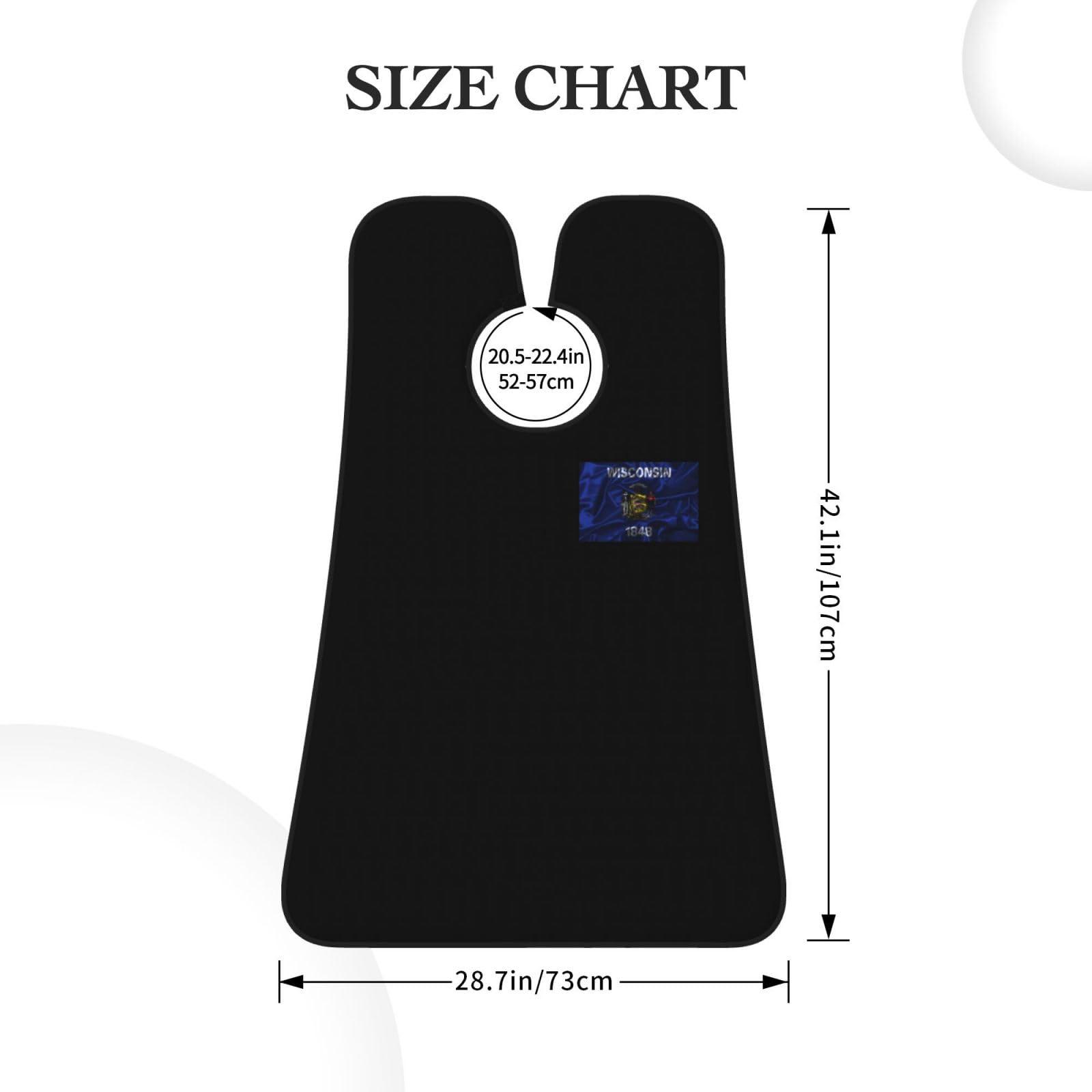 ZKLCRYTR ZKLCRYTR Silk Style Flag Of Wisconsin Men\'s Beard Bib Apron Waterproof Smooth Surface Beard Apron Durable Foldable Beard Hair Men\'s Gift