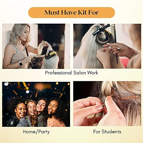 My Hair Tools My Hair Tools Hair Parting & Sectioning Ring - Stainless Steel Finger Braiding Hair Pick Tools Quick Installation of Human Hair Extensions Hair Styling Tools (Silver)