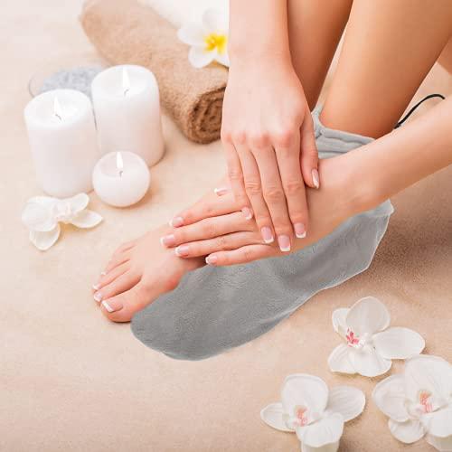 HEALLILY HEALLILY Paraffin Wax Bath Cotton Booties Moisturizing Work Foot Covers Feet Treatment Kit Grey Paraffin Wax Warmer Insulated Foot Wraps for Women Warm Therapy