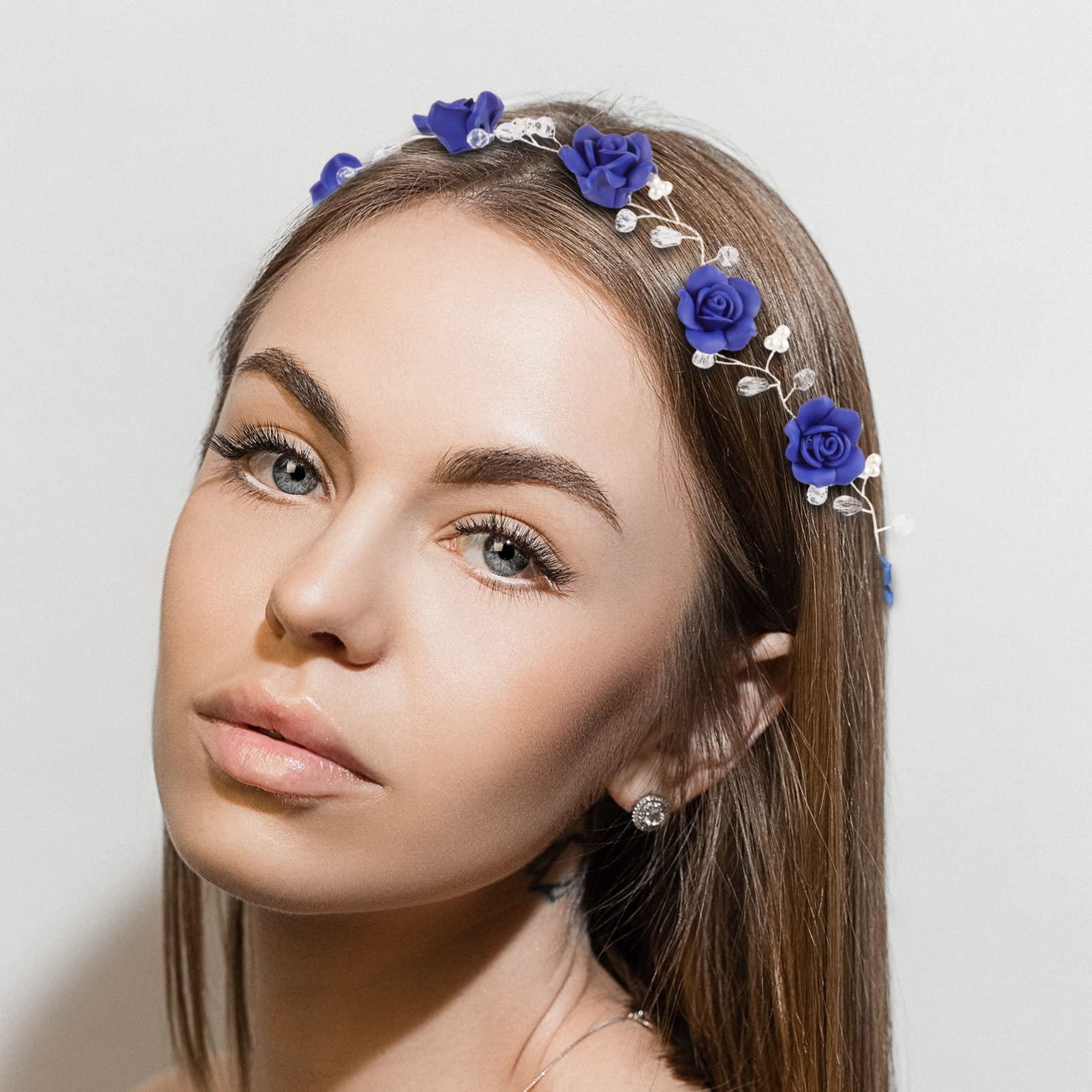 Beavorty Beavorty Blue Rhinestone Headband Yellow Headband Kids Shoelaces Wedding Headpieces Flower Headpiece Wedding Decor Wedding Hair Accessories Women\'s Vine Polymer Clay Girl