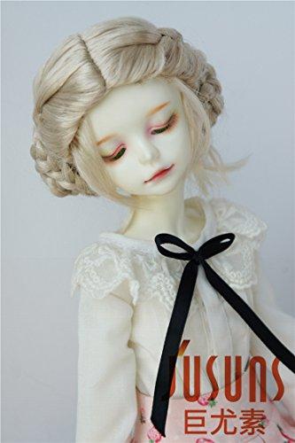 Jusuns JD177 7-8inch 18-20cm Ballet BJD Wigs 1/4 MSD Lovely Braids Bowl Synthetic Mohair Doll Wigs (Blend Blond)