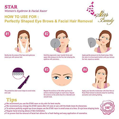 ACKLLR 24 Pieces Eyebrow Razor Shaper Trimmer Shaver Women Men Facial Razor with Precision Cover by ACKLLR,Green Pink Yellow