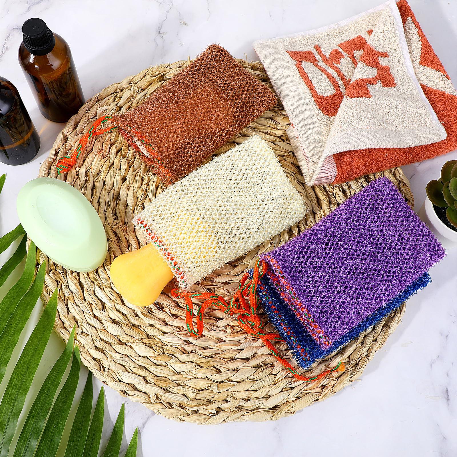 Sliverdew 4 Pack Soap Savers for Bar Soap Exfoliating Net Mesh for Shower Holder Mesh Foaming bag for Bath and Shower(5.5 x 3.5 In, 4 Colors)