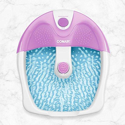 Conair Conair Soothing Pedicure Foot Spa Bath with Soothing Vibration Massage, Deep Basin Relaxing Foot Massager with Jets, Pink/White