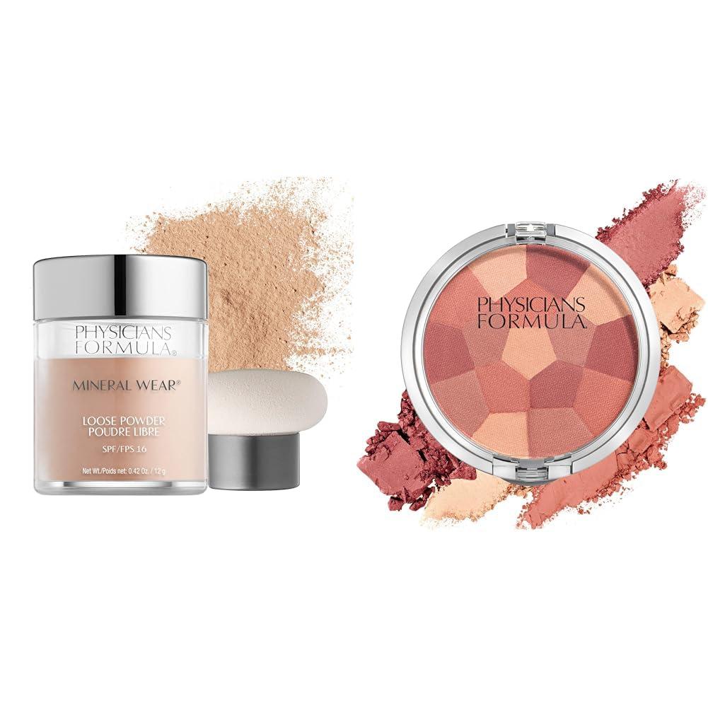 Physicians Formula Physicians Formula Mineral Wear Talc-Free Loose Powder Creamy Natural & Powder Palette Multi-Colored Blush Powder Blushing Rose