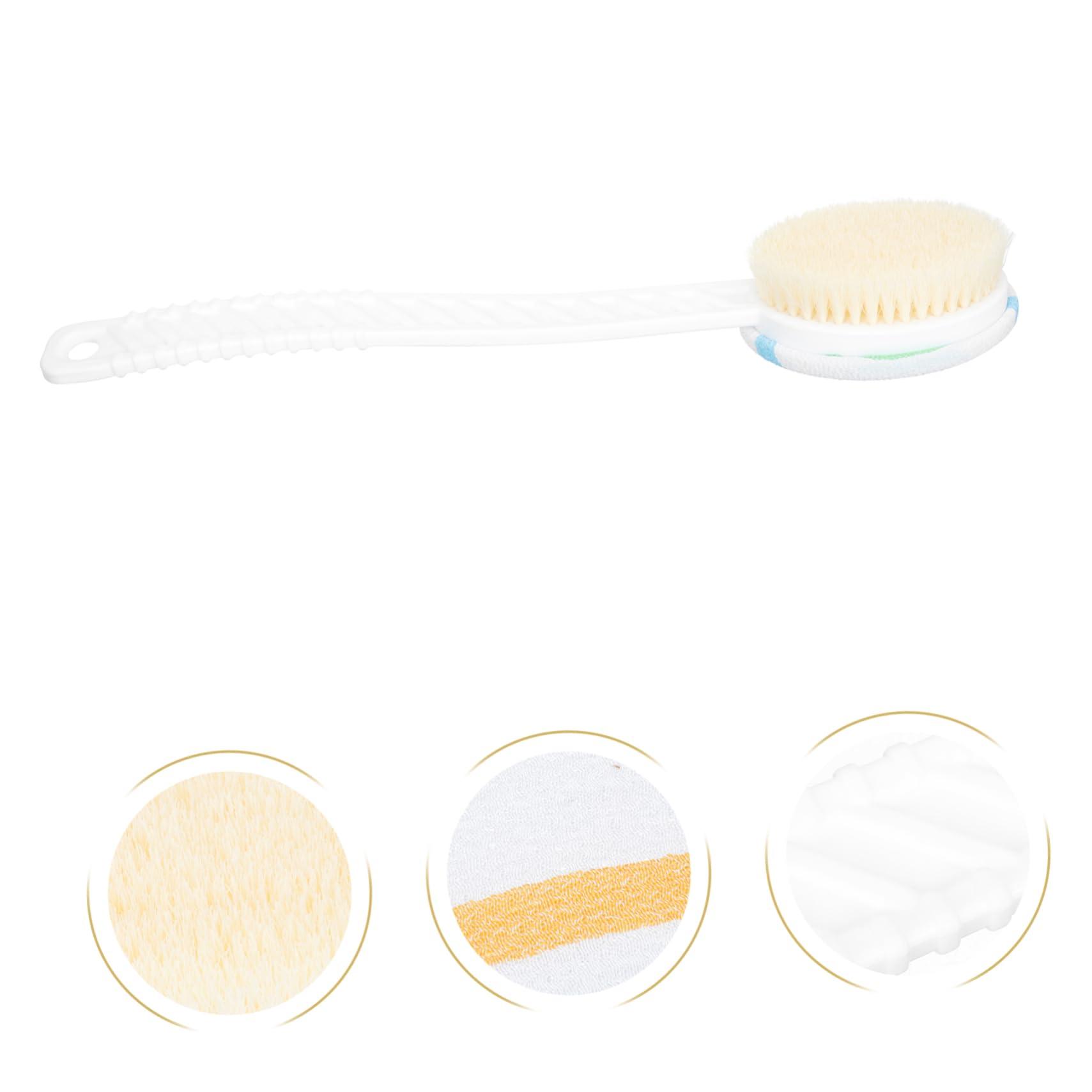 WOONEKY WOONEKY 1pc Bath Brush Bathing Massage Brush Natural Bristle Shower Brush Body Cleaning Brush Shower Cleaning Scrubber Body Brush Cleaner Body Scrubber Bath Scrubber Water Dipper Nylon Fur