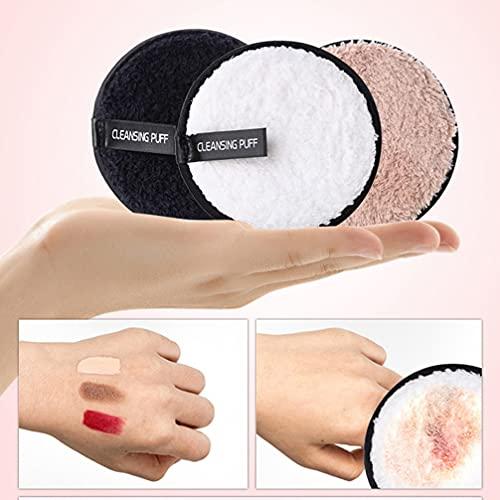 SOLUSTRE SOLUSTRE 3Pcs Makeup Remover Sponge Soft Makeup Powder Puff Reusable & Washable Beauty Cosmetic Clean Powder Puff for Women, White+ Coffee+ Black