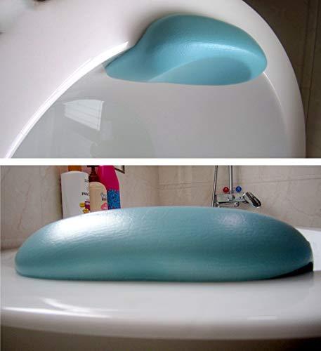 Teflogo-pillow Spa Bath Pillow with Large Suction Cups, Bathtub Cushion Shoulder and Head Support, Luxury Bath Tub Rest Pillow, Fits Any Tub, Straight Back Tub, D