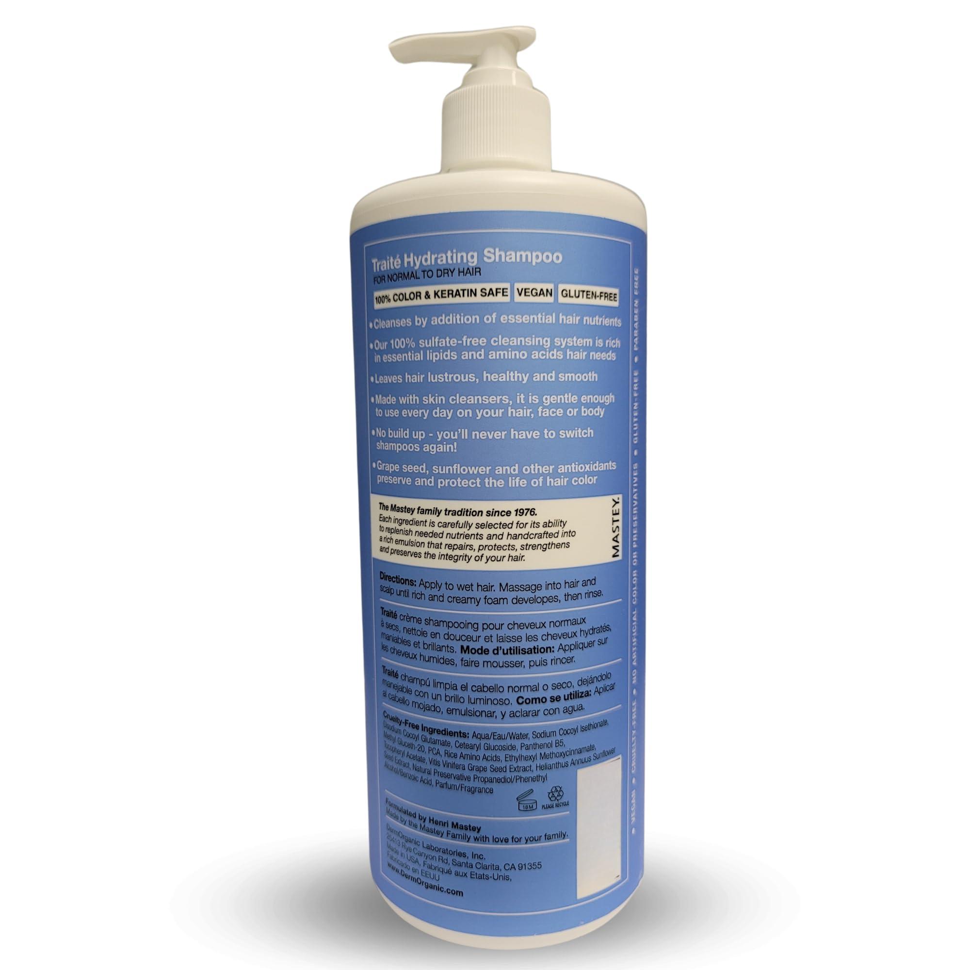 Mastey Mastey Paris Professional Cream Hair Care, Sulfate Free, Lipid & Amino Acid Fortified, with UV Blocking Antioxidants - 33 fl oz (Shampoo-2 Count)