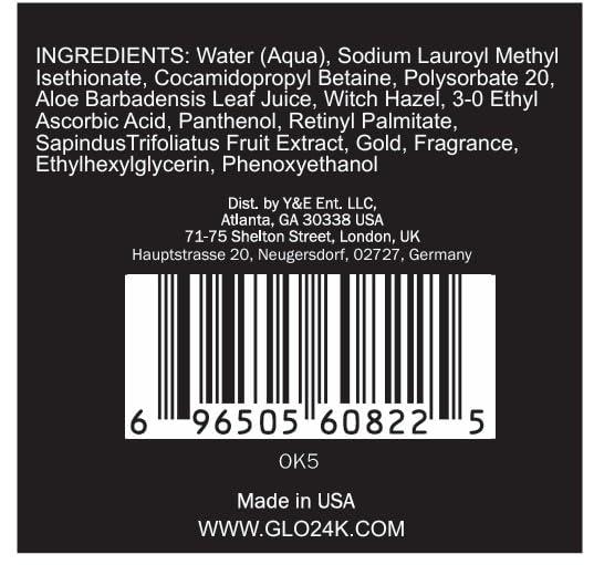GLO24K UNLEASH THE POWER OF GOLD GLO24K Exfoliating & Foaming Facial Cleanser with 24k Gold, Witch Hazel, and Aloe Vera