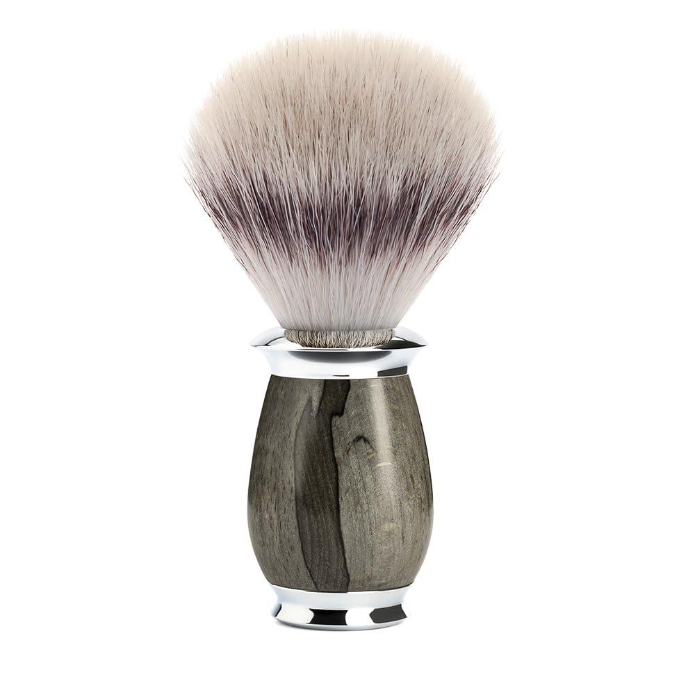 MHLE MHLE PURIST Grained Beech 3-piece Silvertip Fibre/Safety Razor Shaving Set