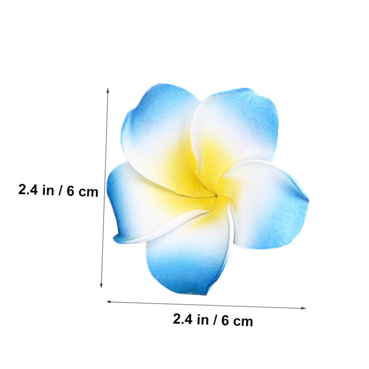 Ciieeo Ciieeo Set of 100 6cm Plumeria Fake Flowers Wedding Decorations Party Supplies Foam Hair Clip