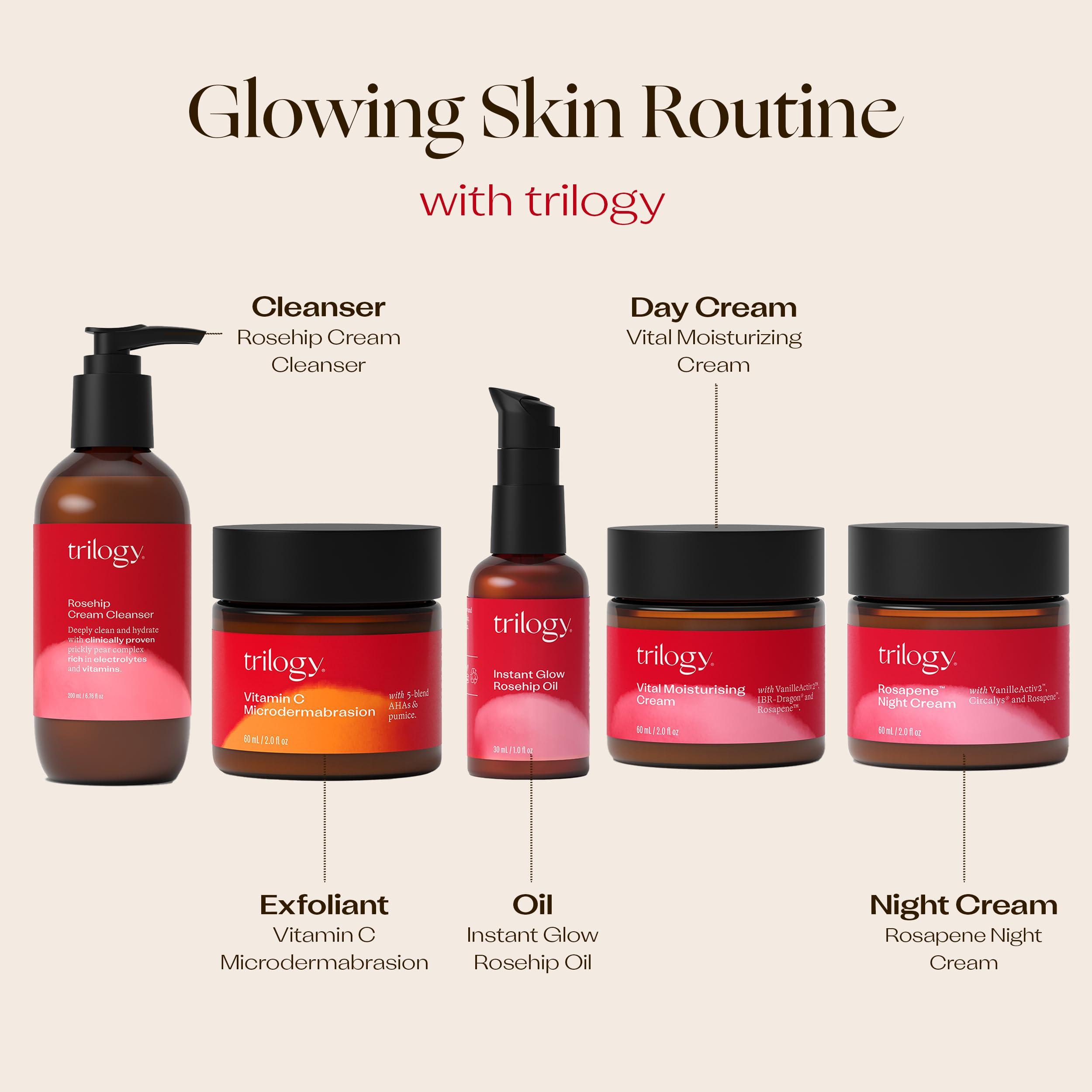 Trilogy Trilogy Rosehip Cream Cleanser, Hydrating Facial Cleanser with Prickly Pear Complex, 6.76 fl oz