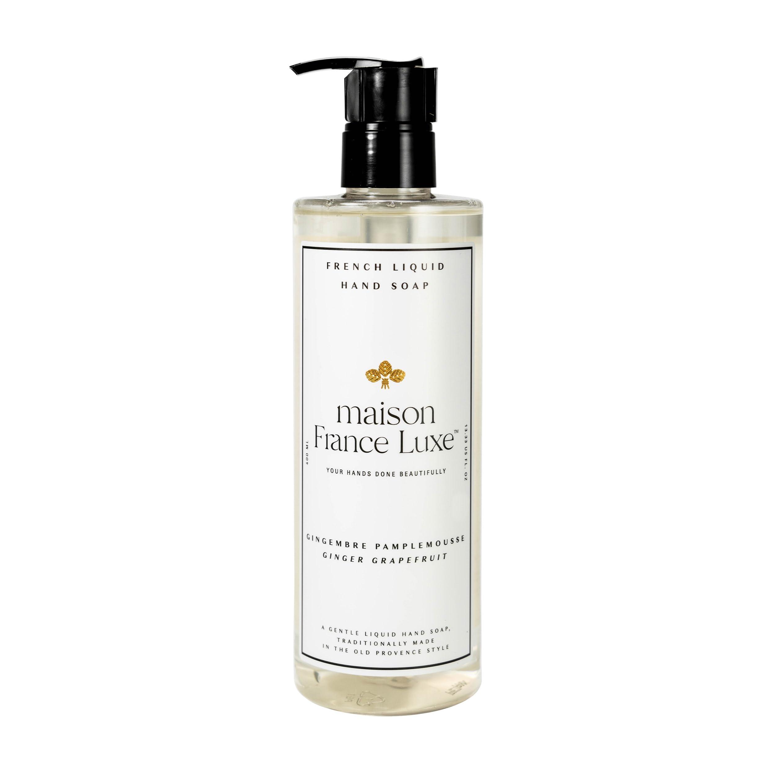 Maison France Luxe Maison France Luxe French Liquid Hand Soap, 400ml, Ginger Grapefruit - Soft Hand Wash that Hydrates and Cleanses - Biodegradable Liquid Soap, Plant-Based, Paraben-Free& Non Toxic Hand Soap