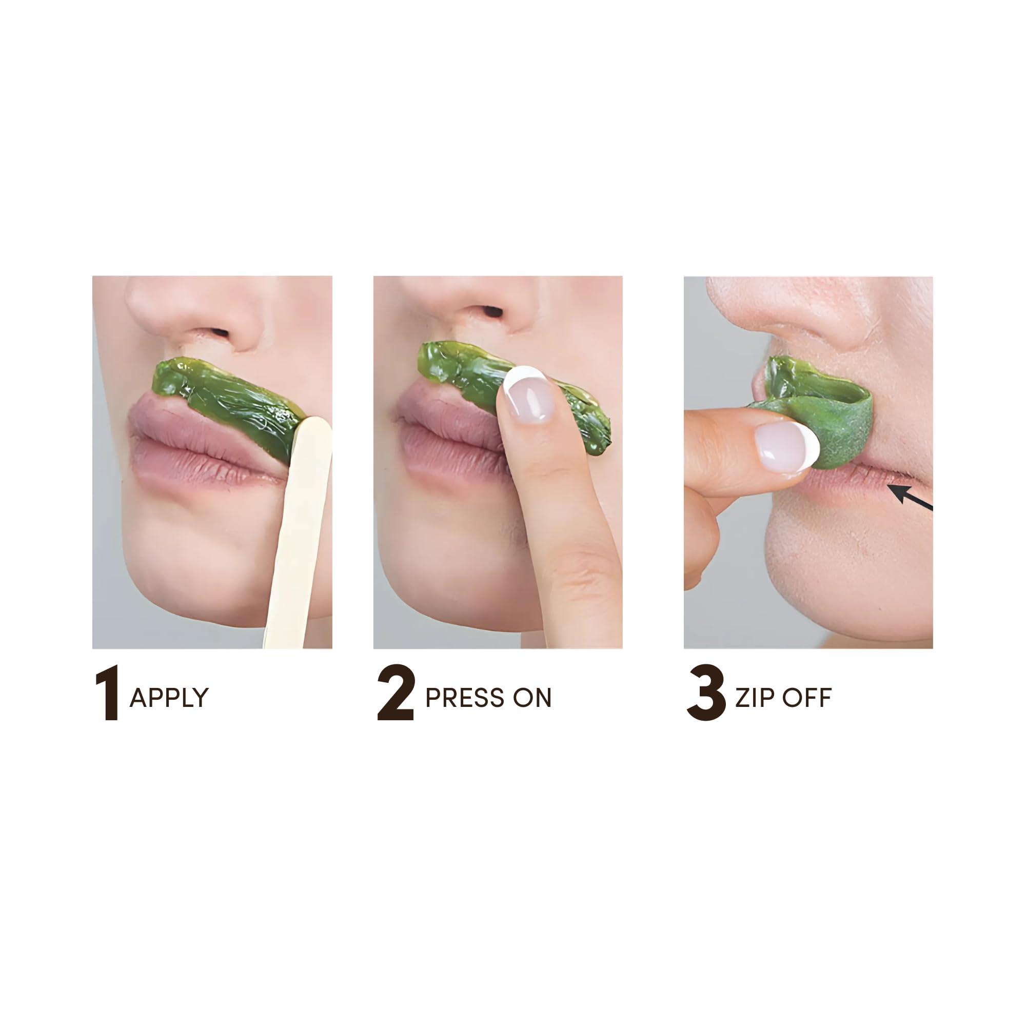 Parissa Parissa No-Strip Face & Lip Hot Wax Kit for Short & Coarse Hair Removal At-Home Waxing Kit on Face, Chin, and Upper Lip, Blue