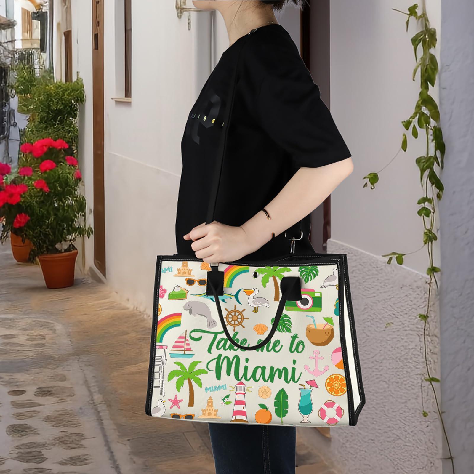 WZMPA WZMPA Miami Florida Travel Cosmetic Bag Miami Souvenir Gifts Take Me To Miam Zipper Pouch Bag Miami City Trip Gift (To Miami-TB)