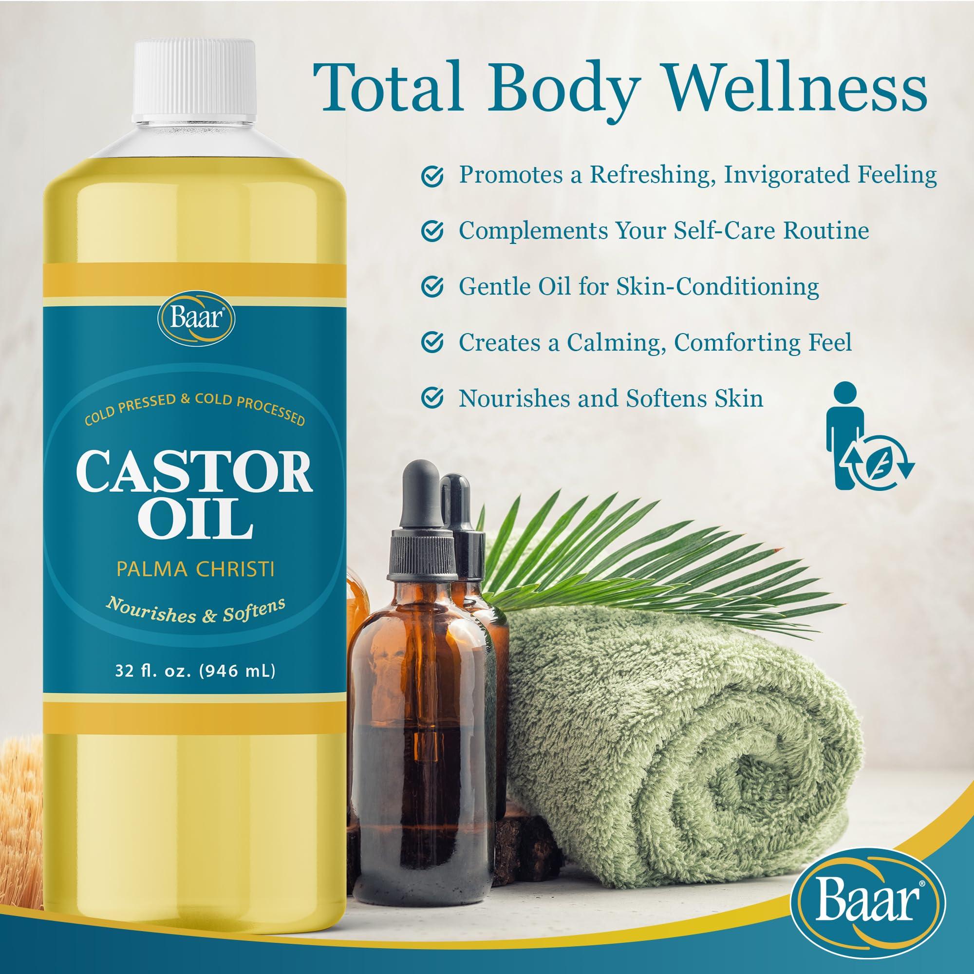 Baar Baar Cold-Pressed, Cold-Processed, Hexane Free Castor Oil, 32 Ounces