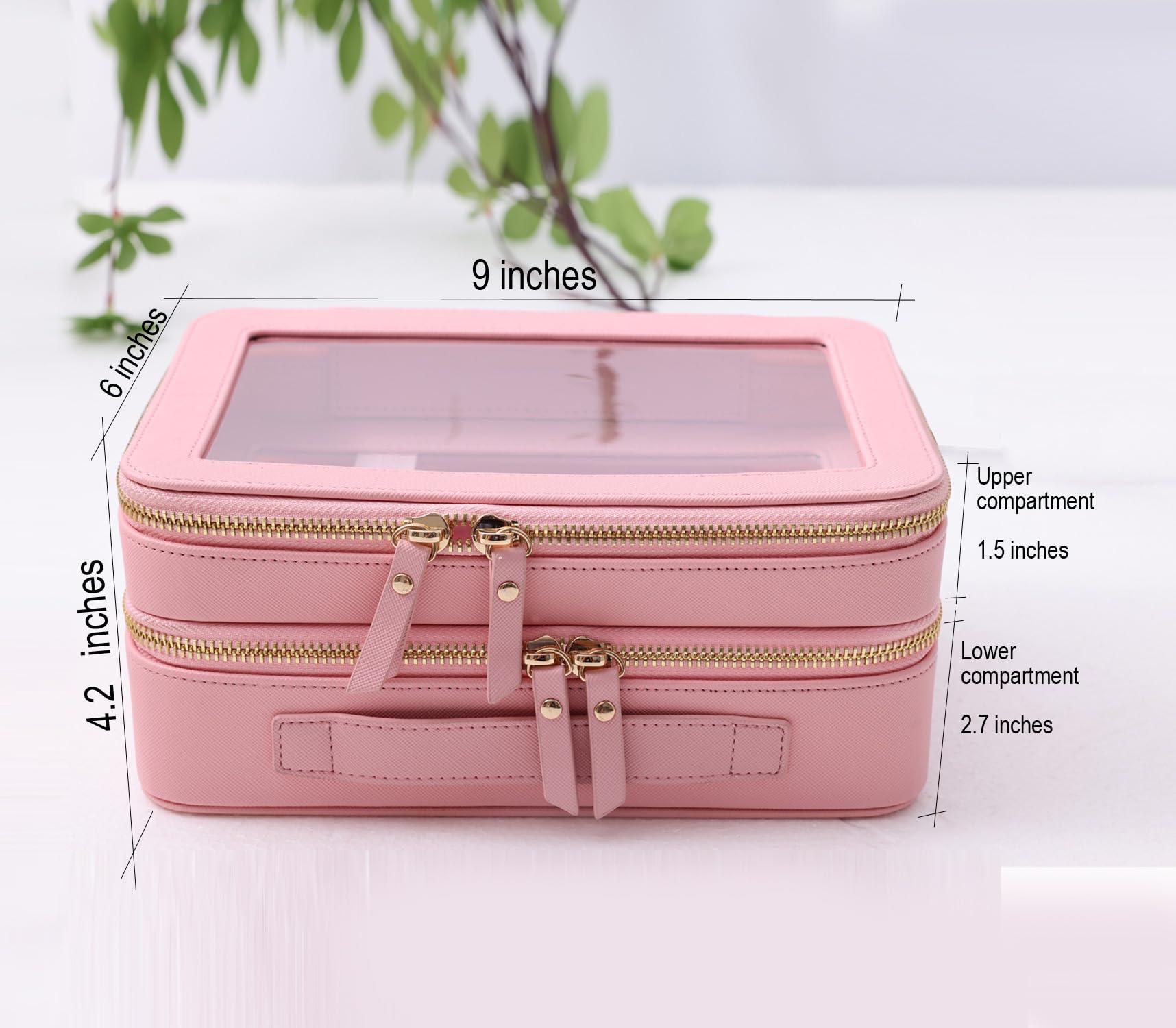SANHECUN SANHECUN Clear Travel Toiletry bag Toiletry Case Carry on Travel Accessories Bag Makeup Bag (Brown, SHC-TL-2)