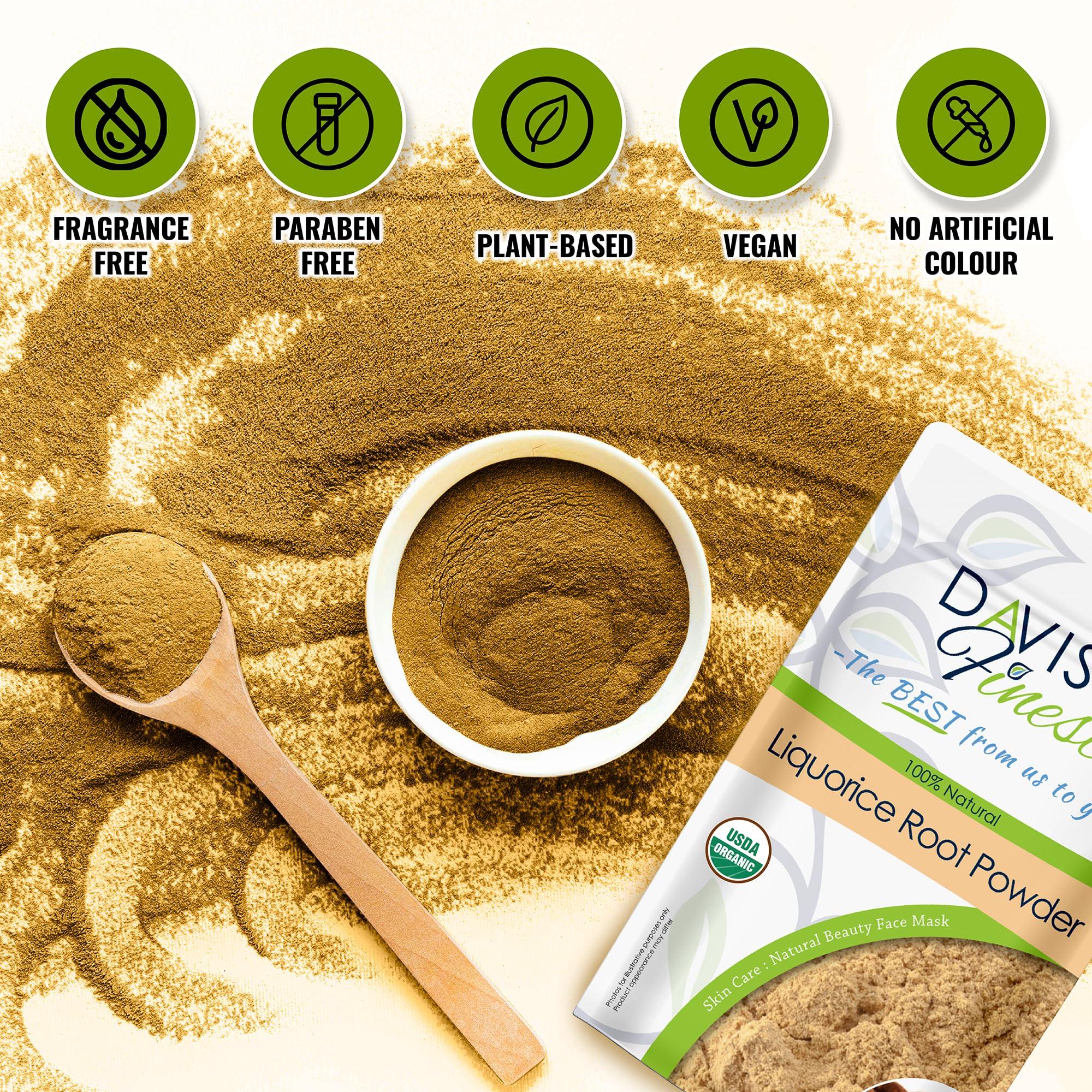 Davis Finest Davis Finest Licorice Root Powder, Mulethi GlycAyrrhiza Glabra, Skincare, Face Mask, Skin Brightening 100g