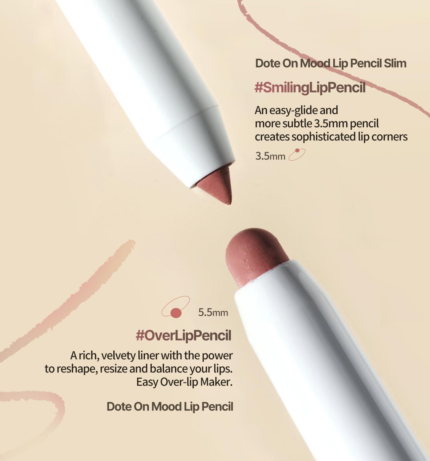 Heart Percent Heart Percent Dote On Mood Lip Pencil, Long-Lasting Creamy Lip Crayon Smooth Color Liner Retractable Lipstick Pencil 0.8g, 03. Oat Beige