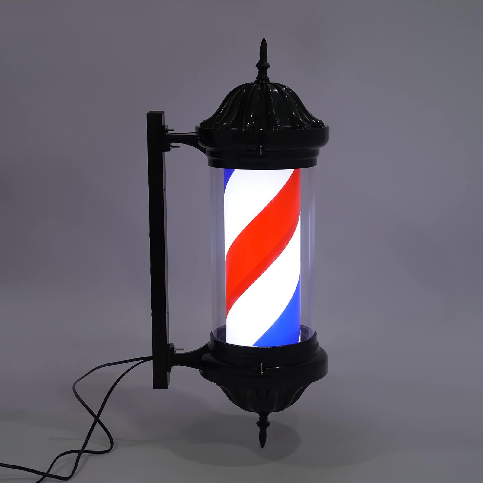 LUOSHALIYA 27.55in(H) Barber Pole Light, Hair Salon Rotating Red White Blue LED Strips Save Energy Light, Wall-Mounted Barber Shop Open Sign, Lamp Power 20W