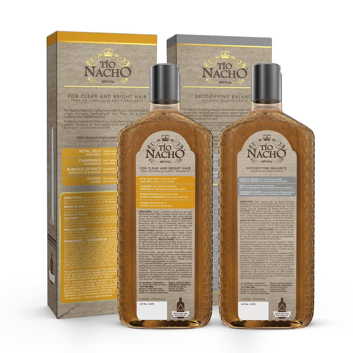 Tio Nacho Tio Nacho Shampoo & Conditioner Set - Natural Lightening Shampoo with Royal Jelly & Chamomile + Purifying Conditioner with Botanical Stem Cells, Enhances Volume & Shine, 14 oz Each
