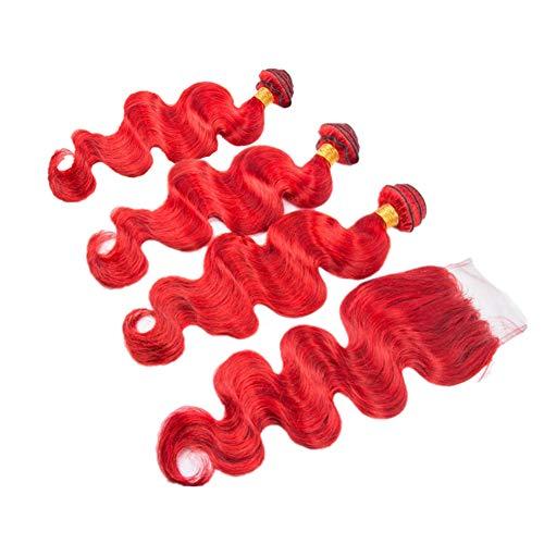 Generic Cloud Hair New Arrival Body Wave Hair Weaves With Lace Closure 4x4 Malaysian Virgin Hair Extensions and Top Closure Pieces (16 16 16+14 inch closure)