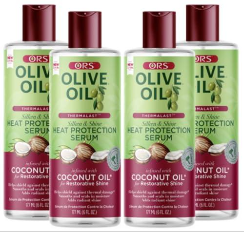 ORS ORS Olive Oil Heat Protection Hair Serum infused with Coconut Oil for Restorative Shine 6.0 Ounce (4)