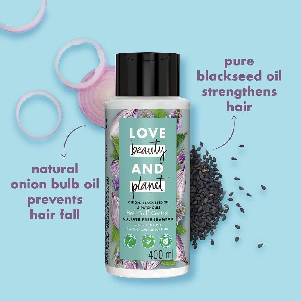 Mn_love Generic Love Beauty & Planet Onion, Black Seed & Patchouli Hairfall Control Natural Shampoo|No Sulfates,No Paraben|200ml