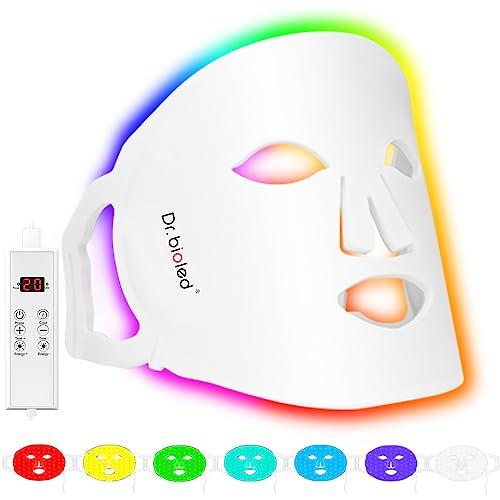 Dr. bioled Dr.bioled Led Face Mask Light Therapy, 7 Colors Led Blue and Red Light Therapy for Face, Rechargeable & Bendable Silicone Led Photon Facial Skin Care Mask
