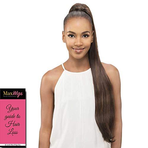 Vivica PB-181v Ponytail Color FS4/30 - Vivica Fox Wigs 31" Long Layered Straight Pocket Bun Feathered Tips Heat Friendly Synthetic Extension Drawstring Combs Bundle MaxWigs Hairloss Booklet