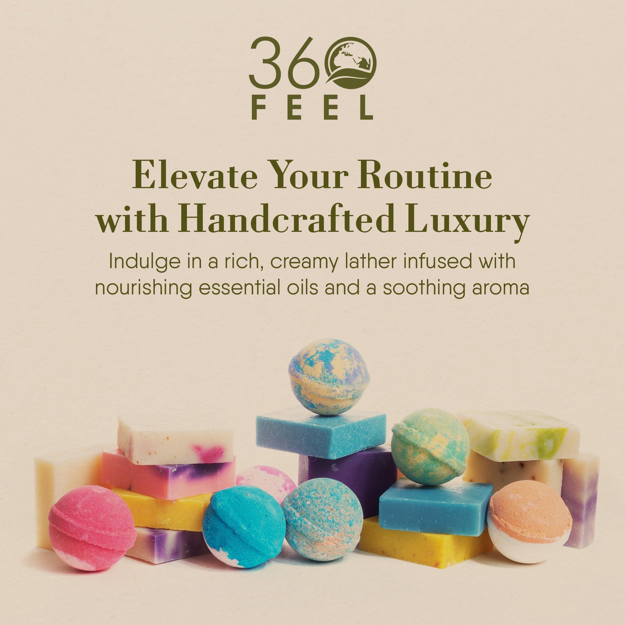 360Feel 360Feel Pine Tar Soap - Handcrafted Castile Soap Bar with Soothing Scent - Handmade with Essential Oil - Suitable Gift for Anniversaries, Weddings, and Holiday Stockings - Rich Lather