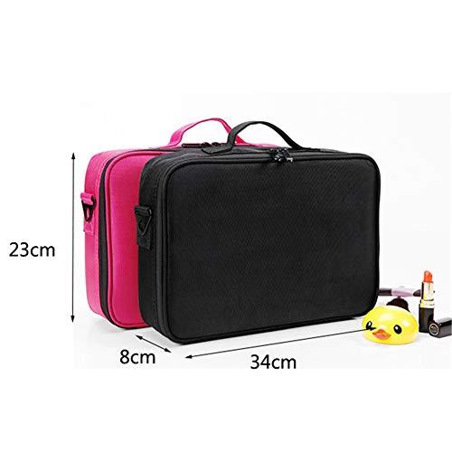 Aimeely Aimeely Large Professional Makeup Cosmetic Bag Portable Waterproof Travel Train Organizer Rosy Red