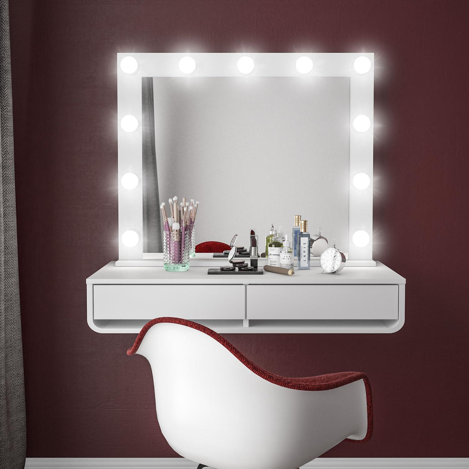 Boahaus Boahaus Sivas Lighted Vanity Mirror - White Makeup Mirror with Lights & HD Imaging for Natural Application