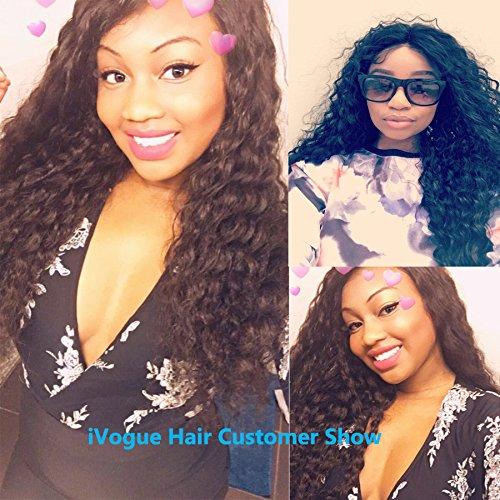 iVogue Hair 250% Denisty Natural Kinky Curly Human Hair Lace Front Wig Free Part Malaysian Virgin Hair Lace Wig for Black Women (20"130%)