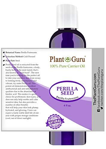 Plant Guru Perilla Seed Oil 4 oz. Cold Pressed 100% Pure Natural - Skin, Body And Face. Great for Dry Skin & More!
