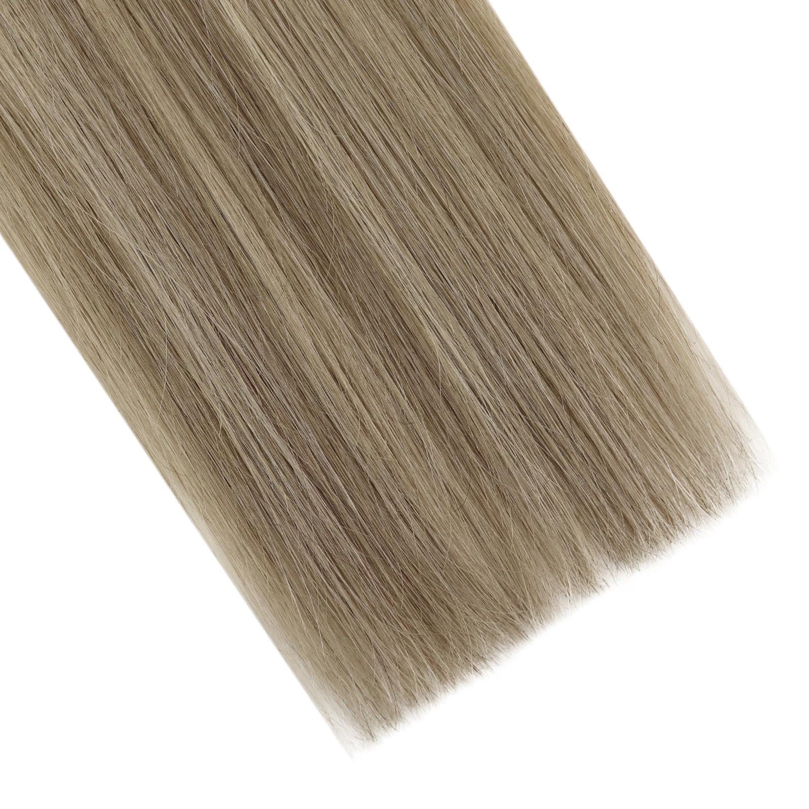 YoungSee YoungSee I Tips Hair Extensions Ombre Itips Hair Extensions Human Hair Ombre Dark Brown to Light Brown with Blonde I Tips Extensions Balayage 20In Real Human Hair I Tip Extension Volume-Adding 50s 50g