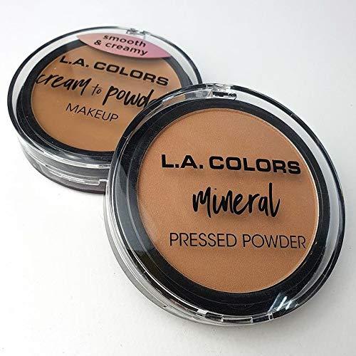 L.A. COLORS L.A. COLORS Mineral Pressed Powder, Creamy Natural (Pack of 2)