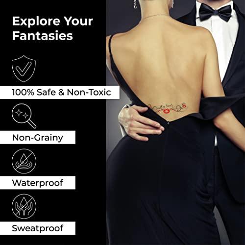 Sovereign-Gear 8 Extra Large Kinky Sexy Temporary Tattoos for Women Ladies - Adult Fun for Lower Back Legs Arms Stomach