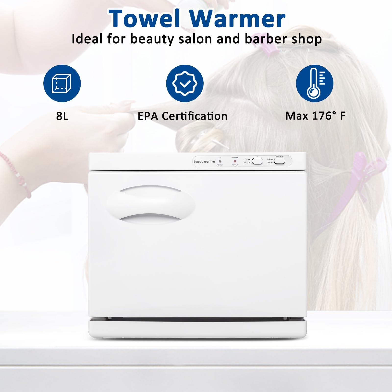 Ynredee Hot Towel Warmer,8L Towel Warmer Cabinet,Beauty Salon and Spa Towel Warmers,Spa Hot Towel Caddy for Facial Spa,Salon Equipment and Home (White)