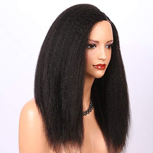 Prime Kitty Kinky Straight U Part Lace Wig Human Hair Left U Part Wig 1x3 Small Cap Natural Color U Part Left Side Wigs Human Hair Black Women 10A Brazilian Human Hair Wigs No Shedding Upart Wig - 180% 8"