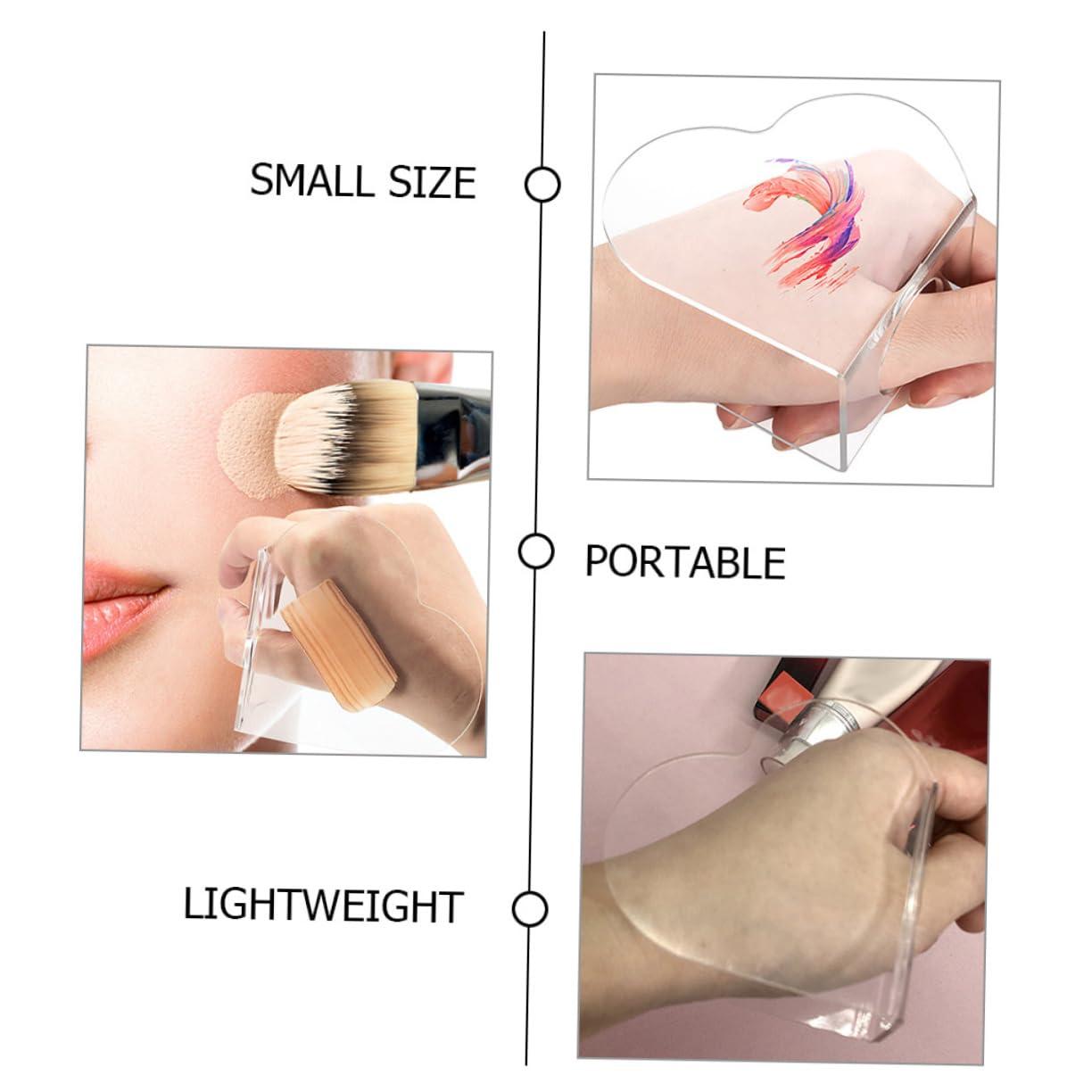 Beaupretty Beaupretty 3 Sets Heart Makeup Mixing Palette Art Nail Palette Foundation Blending Palette Acrylic Makeup Mixing Palette with Spatulas Makeup Mixing Tray