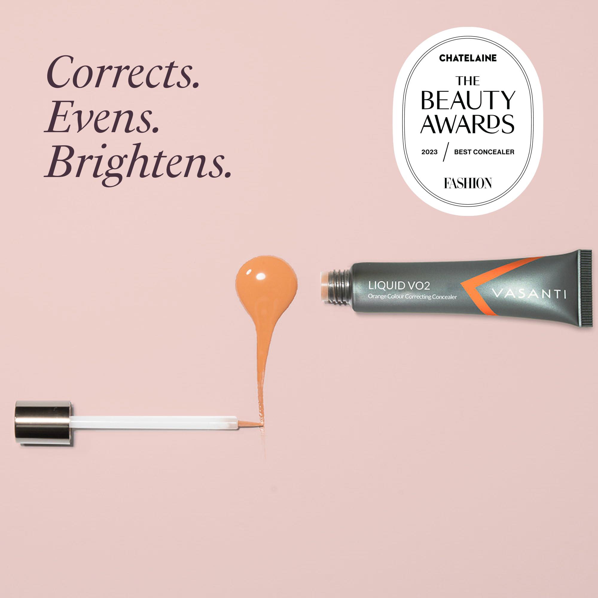 VASANTI Liquid VO2 Undereye Color Corrector and Concealer by VASANTI - Medium to Deep Skin Tones - Paraben Free, Gluten Free - Look Younger with this Dark Circle Concealer