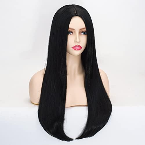 Coraline Coraline Long Black Wig Long Straight Middle Part Black Parting Halloween Costume Cosplay and Daily Wig (black)