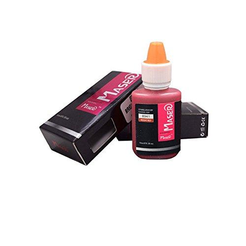 boermeize Tattoo Inks 10ml Bright RED Color Permanent Makeup Tattoo Ink for Eyebrow or Lip