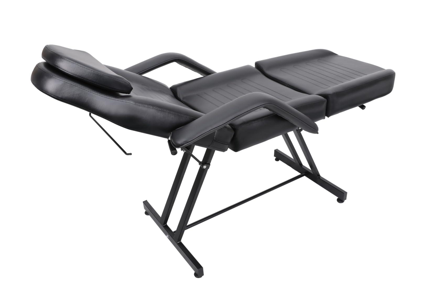Beautymega Beautymega Blak All Purpose Facial Chair Esthetician Spa Salon Facial Bed with Stool Professional Tattoo Table Salon Spa Equipment Hydraulic Adjustable Height Swivel Facial Chair