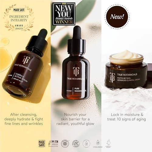 True Botanicals True Botanicals Anti-Aging Essentials | Increase Hydration, Treat Fine Lines & Wrinkles | Contains Chebula Active Serum, Renew Pure Radiance Oil, and Phyto Retinol Advanced Clinical Cream